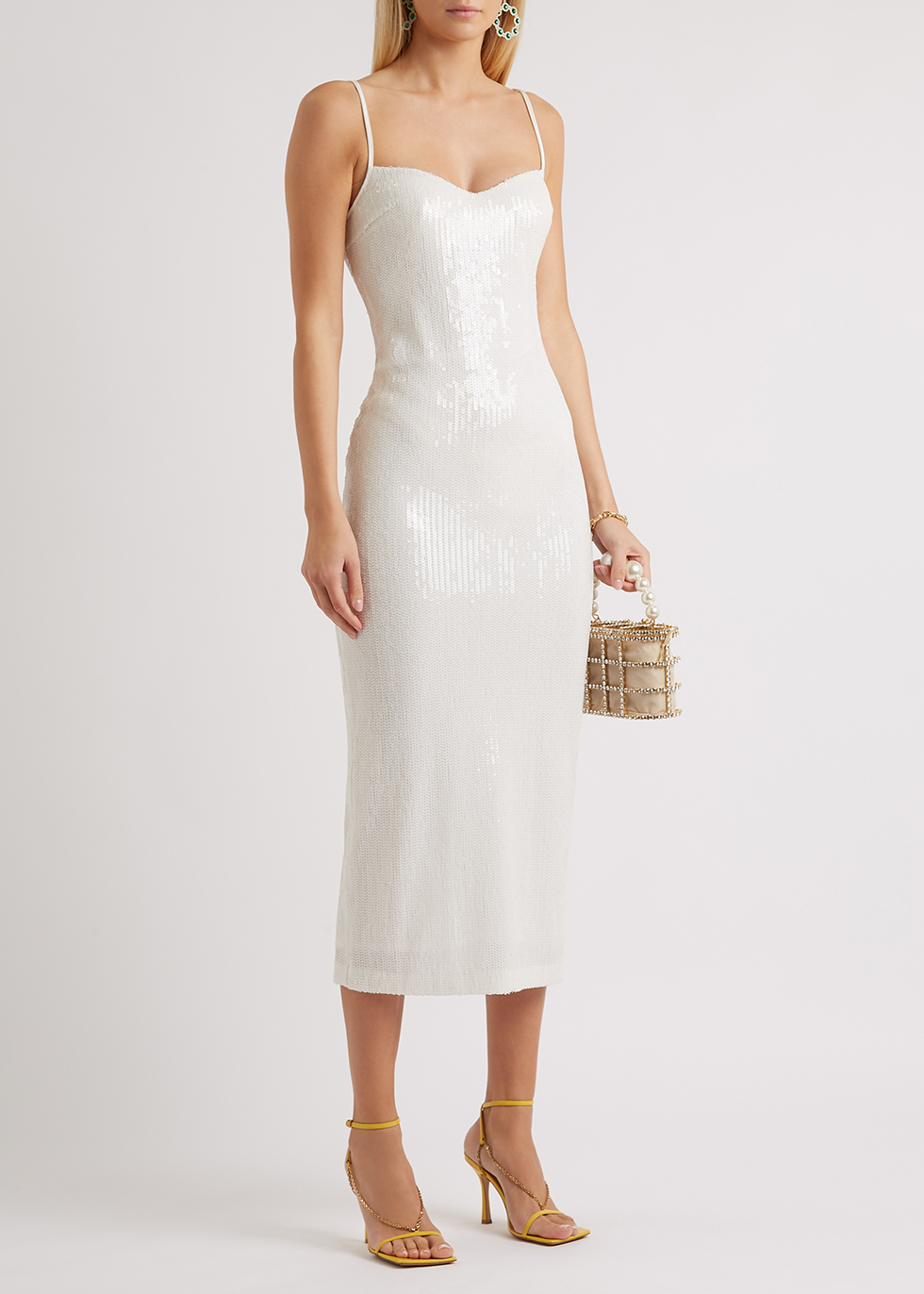 white sequin dress